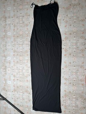 SKIMS Black Maxi Slip Dress with Spaghetti Straps